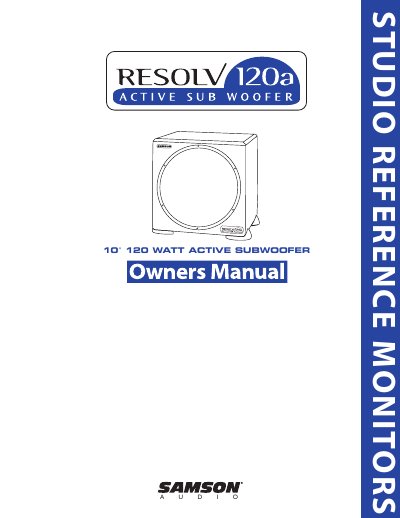 Samson RESOLV120A Active Subwoofer User Manual - cover page