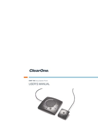 ClearOne Chat 150 Group Speaker Phone User Manual - cover page