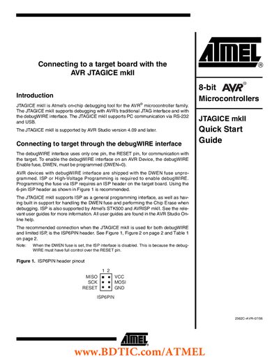 Atmel JTAGICE mkII Quick Start Guide - cover page