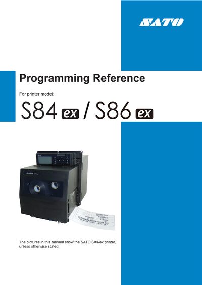 SATO S84-ex/S86-ex Programming Reference - cover page