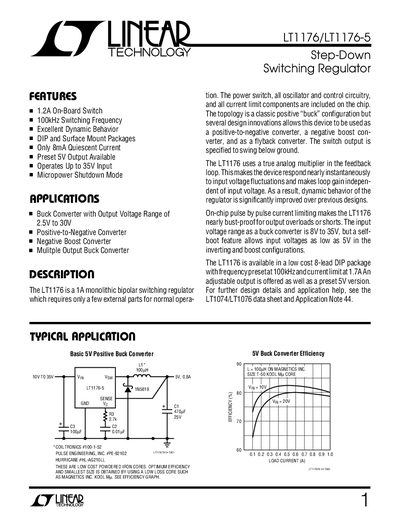 Linear Technology LT1176/LT1176-5 Datasheet - cover page