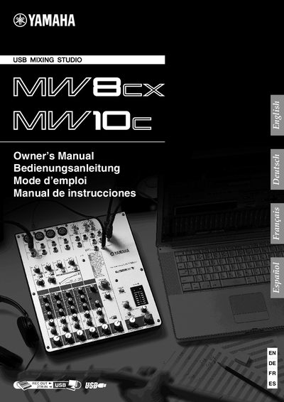 Yamaha MW8CX/MW10C USB Mixing Studio Owner's Manual - cover page