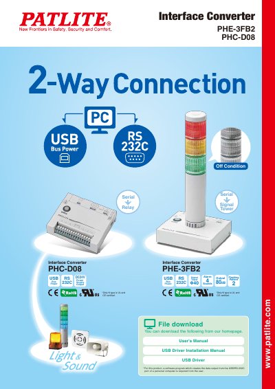 PATLITE PHE-3FB2/PHC-D08 Interface Converter User's Manual - cover page