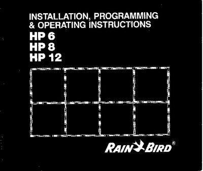 Rain Bird HP Series Installation and Operating Manual - cover page