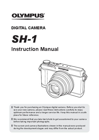 Olympus SH-1 Digital Camera Instruction Manual - cover page
