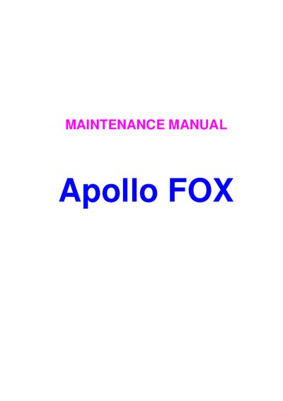 Apollo FOX Maintenance Manual