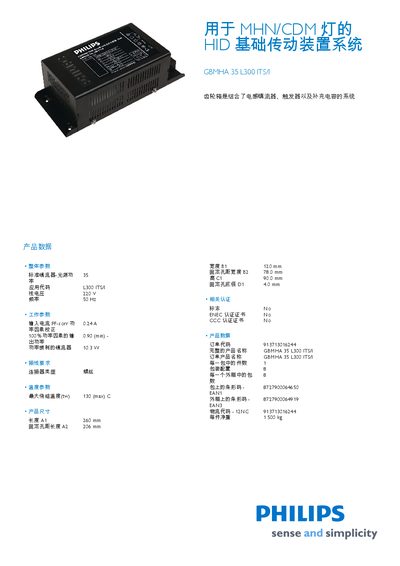 Philips GBMHA 35 L300 ITS Installation Manual - cover page