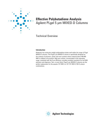 Agilent PLgel 5 um MIXED-D Columns Technical Overview