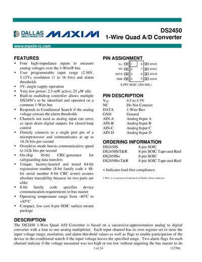 Dallas Semiconductor DS2450 Datasheet - cover page