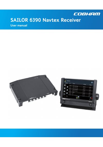 SAILOR 6390 Navtex Receiver User Manual - cover page