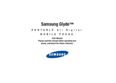 Samsung Glyde User Manual - cover page