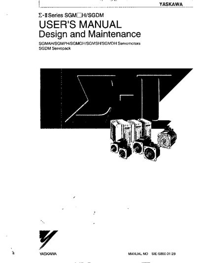 Yaskawa SGML_IH/SGDM User Manual - cover page