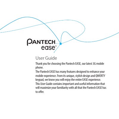 Pantech EASE User Guide - cover page