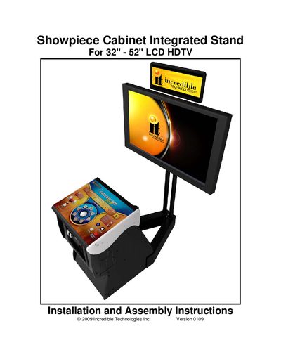 Incredible Technologies Showpiece Cabinet Integrated Stand Installation Guide - cover page