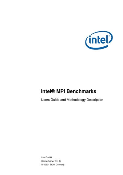 Intel MPI Benchmarks User Guide and Methodology Description - cover page