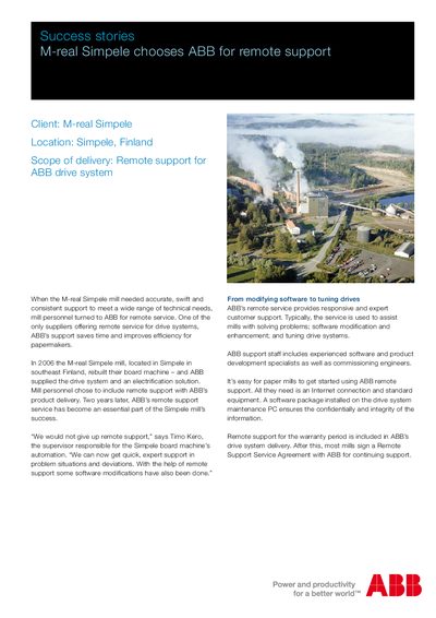 ABB Direct Drive System Remote Support Success Story - cover page