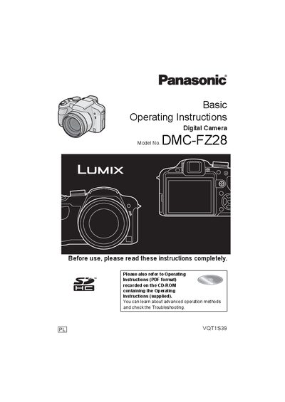 Panasonic DMC-FZ28 VQT1S39 User Manual - cover page