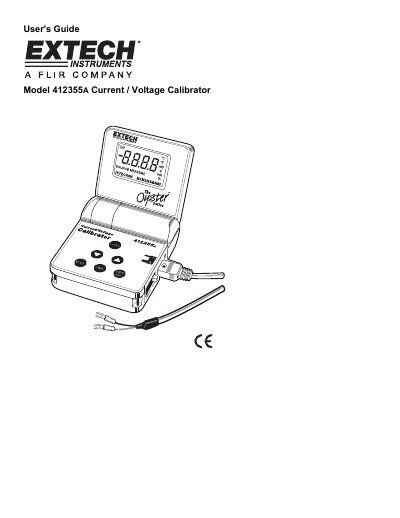 Extech 412355A Current Voltage Calibrator User's Guide - cover page