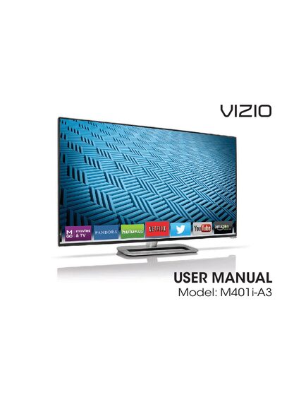VIZIO M401i-A3 HDTV User Manual - cover page