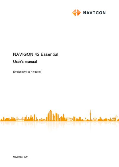 Navigon 42 Essential User Manual - cover page