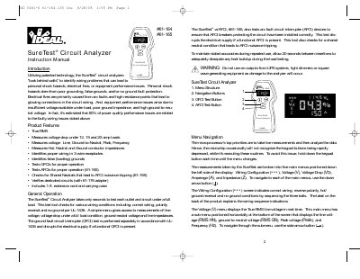 Ideal SureTest Circuit Analyzer #61-165 User Manual - cover page