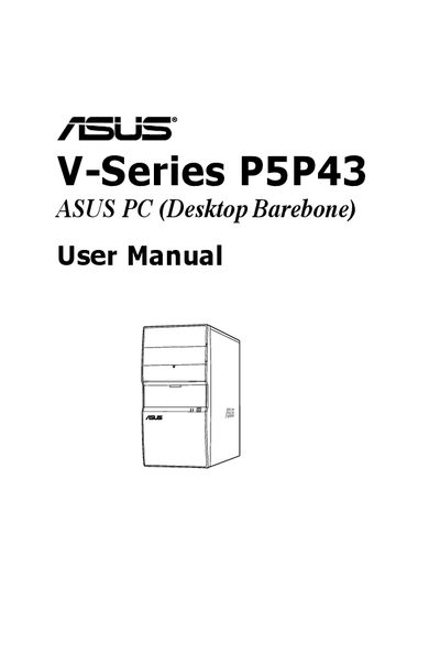 ASUS V-Series P5P43 Desktop Barebone User Manual - cover page