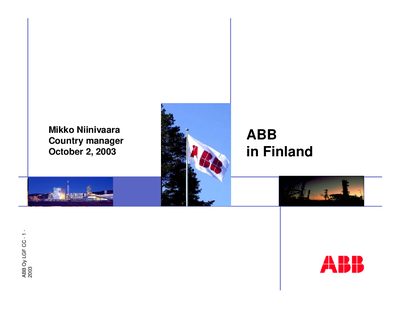 ABB Finland Corporate Overview 2003 - cover page