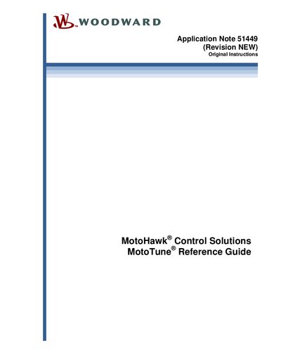 Woodward MotoTune Reference Guide - cover page