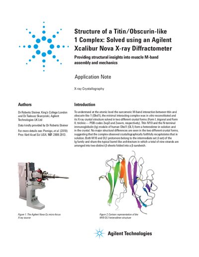 Agilent Xcalibur Nova X-ray Diffractometer Application Note - cover page