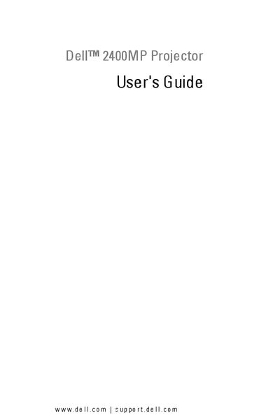 Dell 2400MP Projector User Guide - cover page