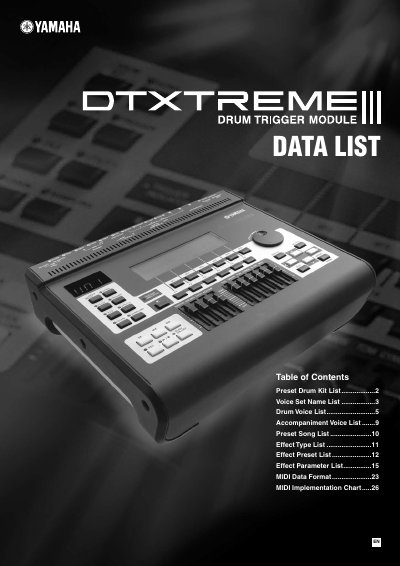 Yamaha DTXTREME III Drum Trigger Module User Manual - cover page