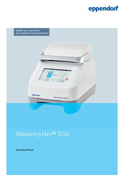 Eppendorf Mastercycler X50 Operating Manual - cover page