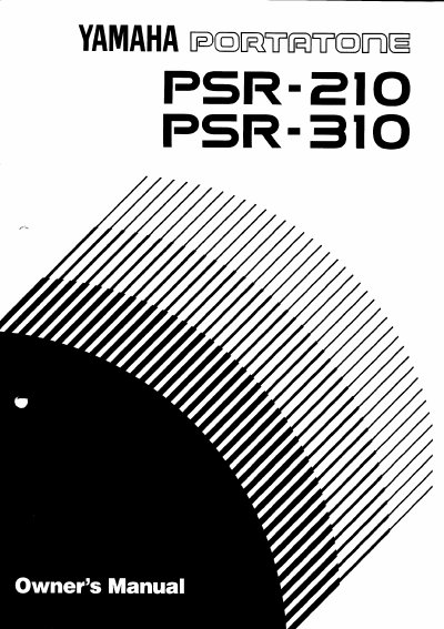 Yamaha PSR-210/PSR-310 PortaTone Owner's Manual - cover page