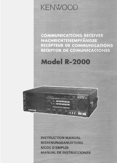 Kenwood R-2000 Communications Receiver User Manual - cover page