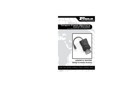 Targus Memory Card Reader User Manual - cover page