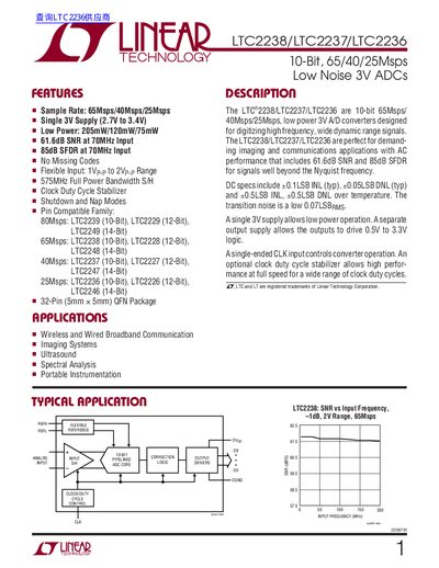 Linear Technology LTC2238/LTC2237/LTC2236 Datasheet - cover page