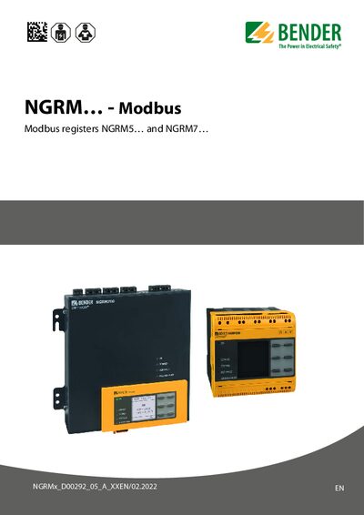 Bender NGRMx Modbus Registers Datasheet - cover page
