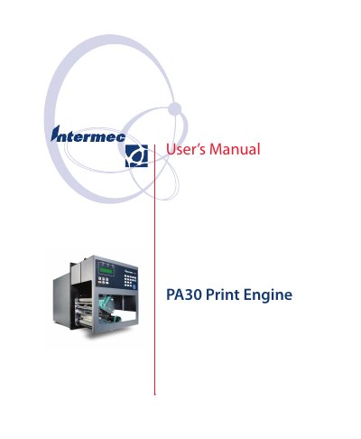 Intermec PA30 Print Engine User Manual - cover page