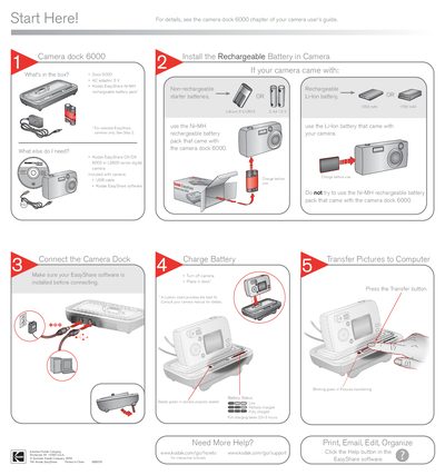 Kodak Camera Dock 6000 User Manual - cover page