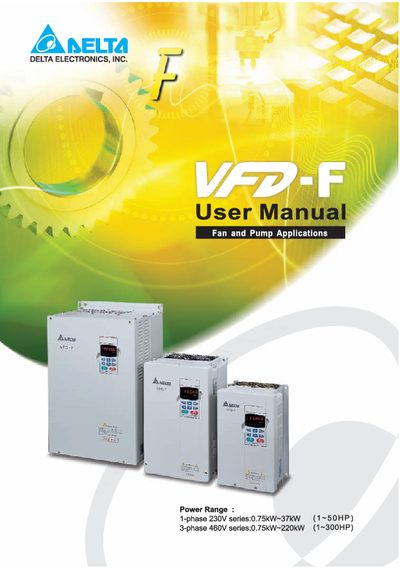 Delta VFD-F User Manual - cover page