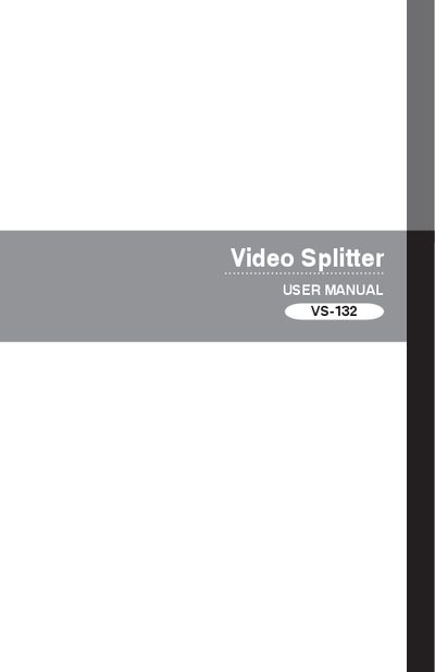 ATEN VS-132 Video Splitter User Manual - cover page