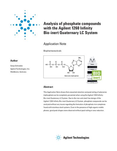 Agilent 1260 Infinity Bio-inert Quaternary LC System Application Note - cover page