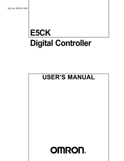 Omron E5CK Digital Controller User Manual - cover page