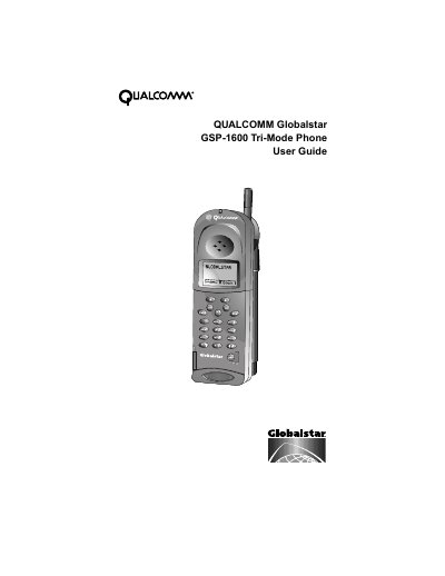 Qualcomm GSP-1600 Tri-Mode Phone User Guide - cover page