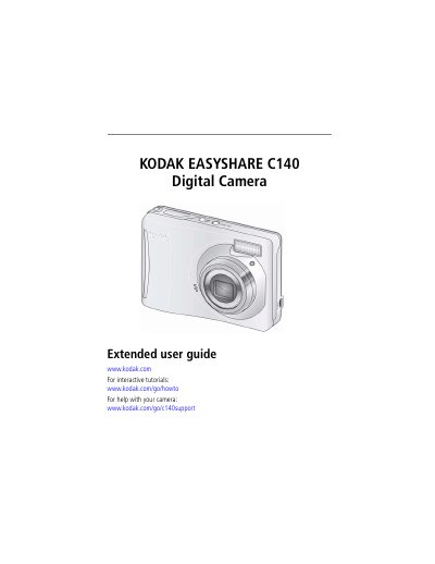 Kodak EasyShare C140 Digital Camera Extended User Guide