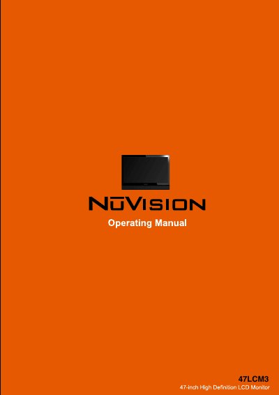 NuVISION 47LCM3 LCD Monitor User Manual - cover page