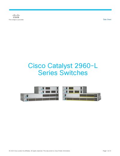 Cisco Catalyst 2960-L Series Switches Data Sheet - cover page