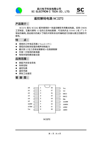 SC Electronic SC2272 Datasheet - cover page