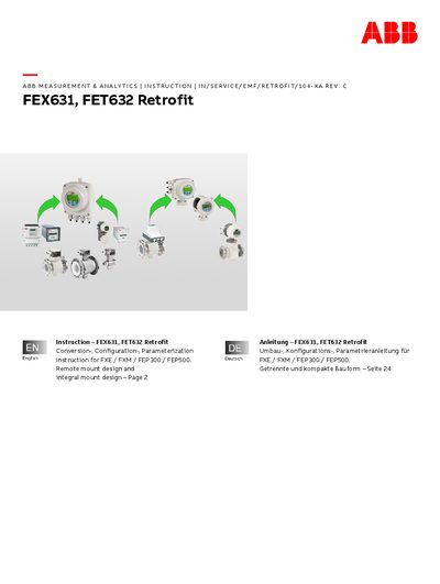 ABB FEX631, FET632 Retrofit Instruction