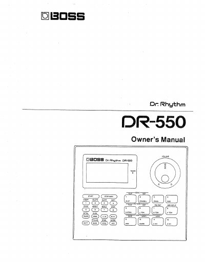 BOSS DR-550 Rhythm Composer Owner's Manual - cover page